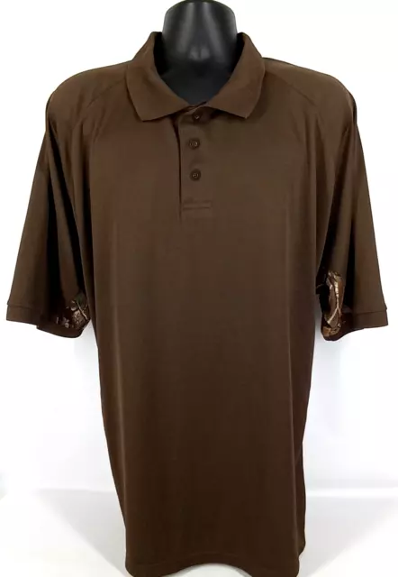 REDHEAD Mens Short Sleeve Brown Camo Sides Polo Shirt Tag Size 3XL