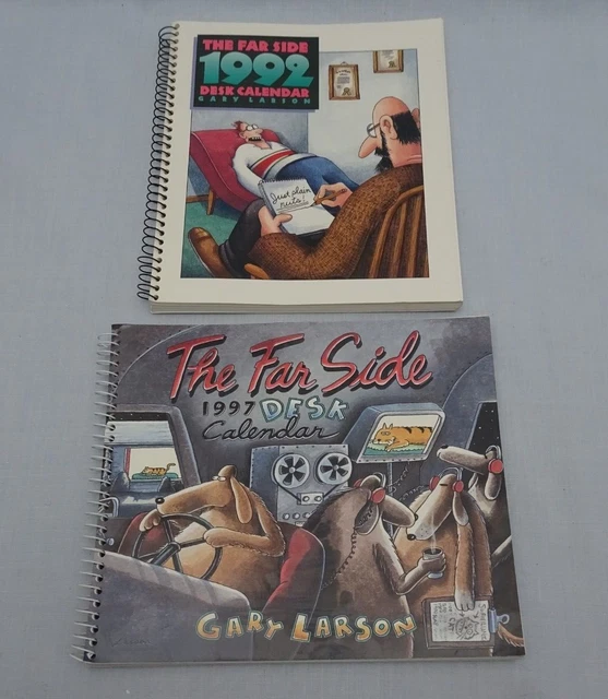 LOT 2 THE FAR SIDE Gary Larson DESK CALENDAR 1992 Nuts 1996 Dog Cats