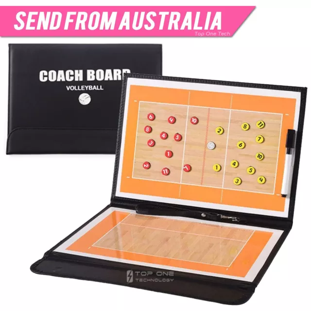 Foldable Volleyball Coaching Board w/ Magnetic Number Pieces Marker Drill 4241VB