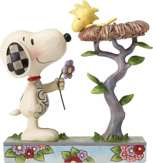 Enesco Peanuts Jim Shore Snoopy with Woodstock Figurine 6.75" Multicolor