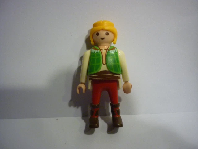 Playmobil Moyen-Âge - Homme Berger Blond Tunique Rouge Pantalon Vert - Figurine 4615 - Occasion