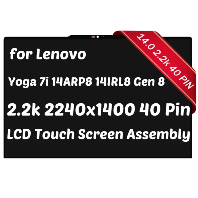 14" for Lenovo Yoga 7i 14IRL8 Gen 8 82YM 2.2K Non-OLED LCD Touch Screen Assembly