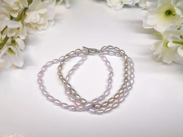 ✨ Armband SWZ Perlen Armband Natur Perlen 925 Sterling Silber 19cm Zertifikat ✨