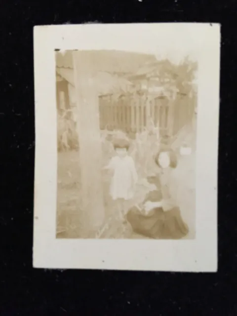 #4838 Giapponese Vintage Foto 1940s / Donna Girl Tettuccio Piastrella Casa