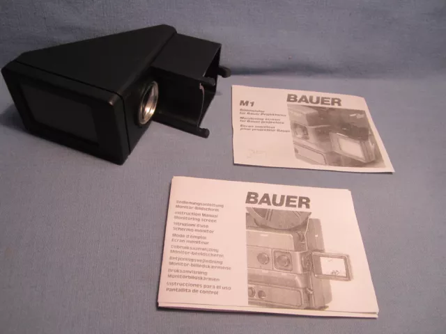 BAUER BILD-MONITOR M1 für SUPER-8-PROJEKTOREN T 192 T171 T74 T82 SILMA NEUWERTIG