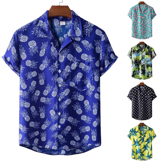 Camicia Hawaiana Casual Da Uomo Camicie Formali A Maniche Corte Slim Fit -