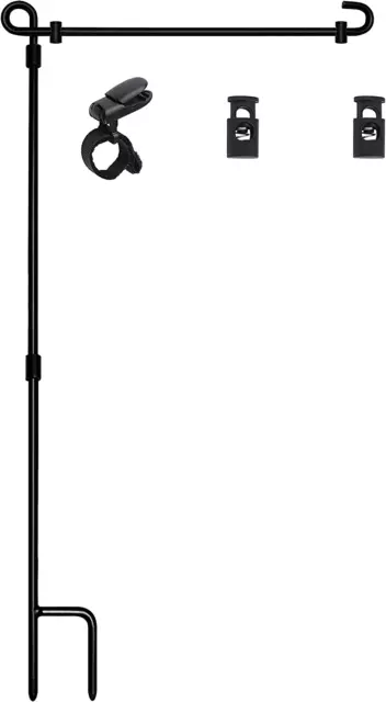 HOOSUN Garden Flag Stand, Premium Garden Flag Pole Holder Metal Powder-Coated We