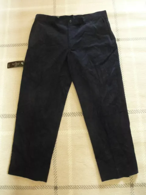 mens FARAH NAVY BLUE CHORDUROY TROUSERS 40" WAIST 29" LEG NEW + TAGS