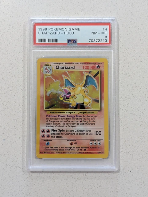 Charizard Holo Base Set 4/102 PSA 8 NM-MT WOTC Pokemon Card
