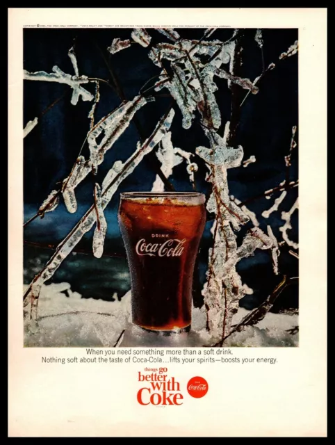 1965 Coca Cola Soda Pop Frozen Ice "Things Go Better With Coke" Vintage Print Ad