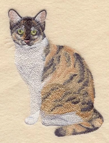 Embroidered Fleece Jacket - Tortoiseshell Cat C7959 Sizes S - XXL
