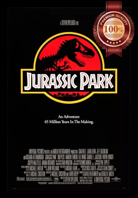 JURASSIC PARK ORIGINAL CLASSIC 1993 90s LOGO CINEMA MOVIE PRINT PREMIUM POSTER