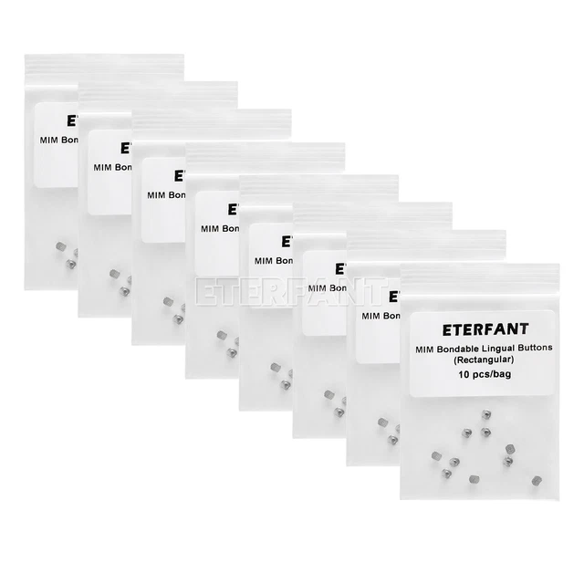10xETERFANT Integral Dental Orthodontic Bondable Lingual Button Rectangular Base