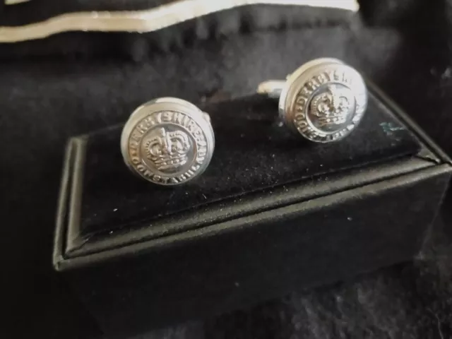 Derbyshire Constabulary ( obsolete ) Tunic Button Cufflinks. Very Rare Buttons.