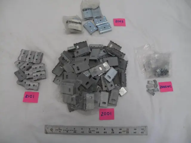 Mixed Lot of 260+ Wiremold Couplings & Clips - #2001, #2003, #2000WC, #2101 (AA)