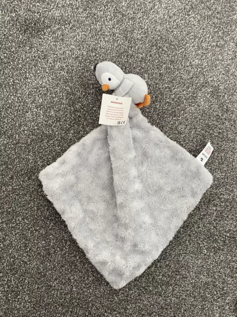 BABY COMFORTER BLANKET TU Sainsburys Fluffy Grey Penguin 12.00 PicClick UK