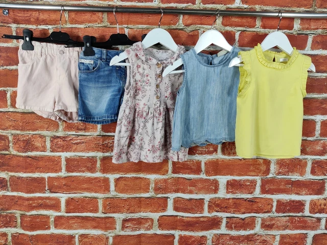 Girls Bundle Age 3-4 Years Zara Next Denim Shorts Sleeveless Top Blouse 104Cm