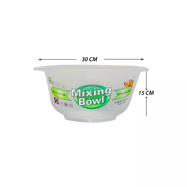 Clear Plastic Mixing Bowls Round Kitchen Baking, Salad Serving, Stirring Bowl