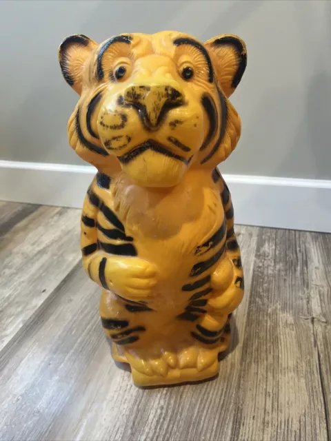 Vintage Irwin Tiger Blow Mold Coin Bank 14 1/2 Inches Tall USA