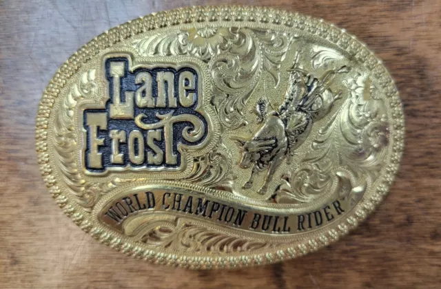Lane Frost Gist Silversmiths Belt Buckle Bull Riding Rodeo