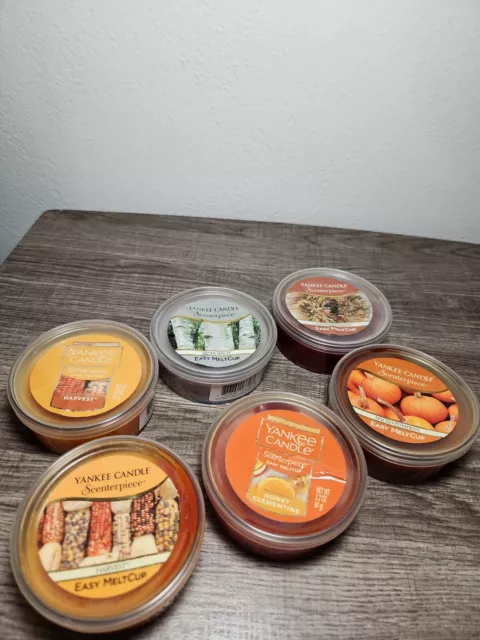 Lot Of 6 Yankee Candle Scenterpiece  Easy Melt Cup Silver Birch Mixed Harvest...