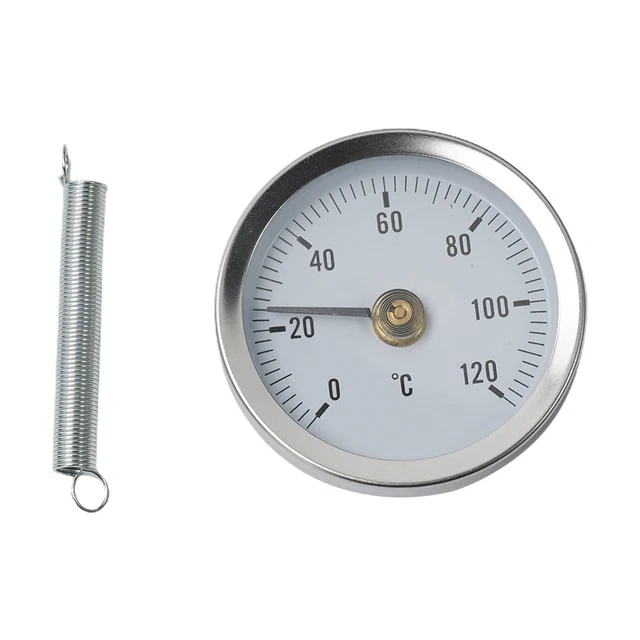 Industrial Pipe Clamp on Thermometer with Heat Spring 0 120℃ Temperature Range