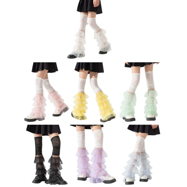Kids Girl's Socks Lace Stockings Ruched Sock Wedding Pantyhose Pearly Costume