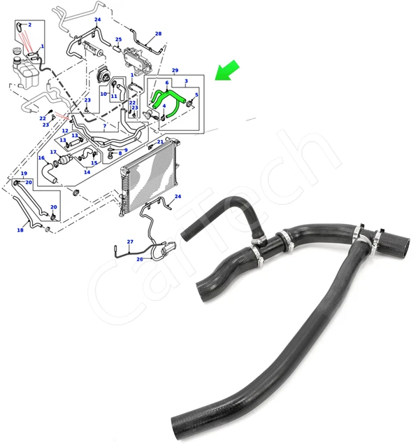 TOP RADIATOR COOLANT Hose Pipe For Land Rover Discovery 2 Td5 19982004