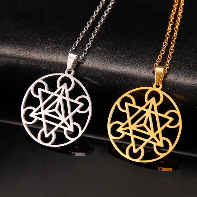 Merkaba Tetrahedron Necklace for Women Metatron Cube Sacred Geometry Pendant