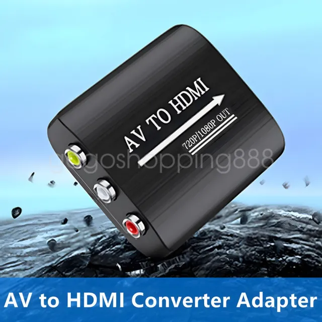 RCA CVBS AV to HD-MI 1080P Video Audio Composite Converter Mini Adapter HDTV/DVD