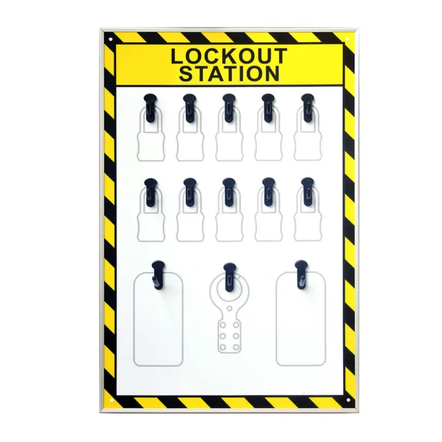 ST 13 Hooks Security Lockout Station for Safety Padlocks,Unfilled, Station Only