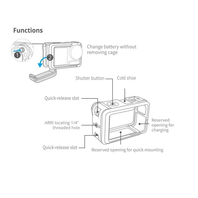 Caméra Cadre en métal Cadre protecteur Protection Cage For DJI OSMO Action 3 3