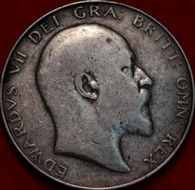 1907 Great Britain 1/2 Crown Silver Foreign Coin