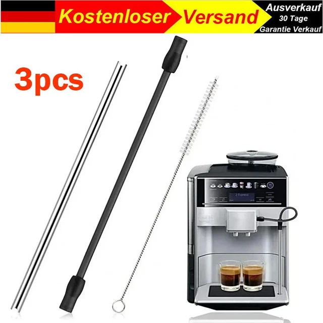 Milchschlauch Set Für Siemens EQ6 Kaffeevollautomaten - Mit Edelstahlrohr Und Reinigungsbürste