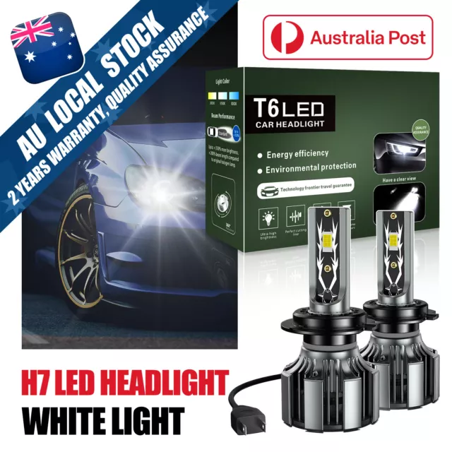 H7 46W 10000LM LED Headlight Conversion Globes Bulb Beam Kit Replace Philips