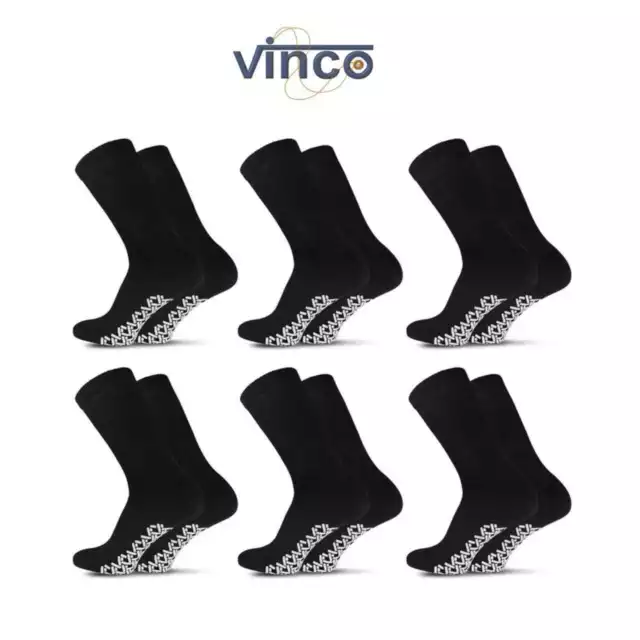 Wholesale Lots Men's Black Non Skid Diabetic Crew Socks Non Binding Loose Fit