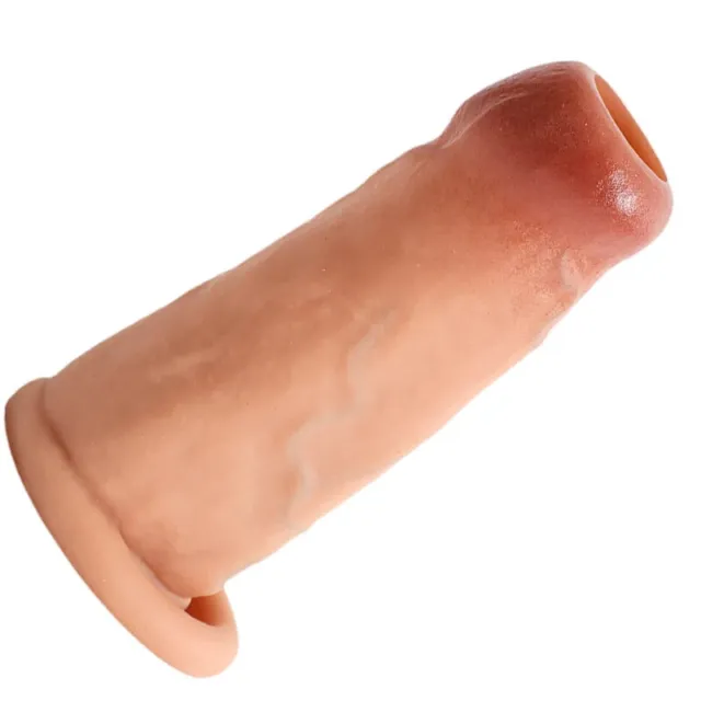 Sex Open Head Penis Sleeve Extender Enlarger Enlargement Stretcher Toy Adult Men