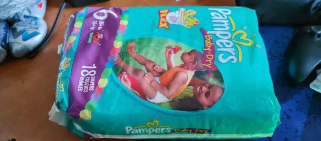 vintage 2006 pampers baby dry size 6 jumbo pack 18ct (READ)