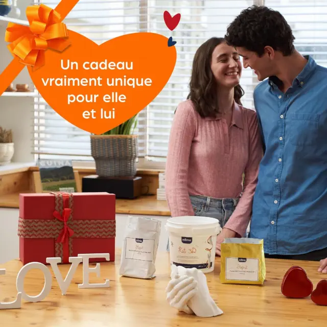 VIPNAJI Kit de Moulage Main Couple Empreinte 3D Adultes Famille