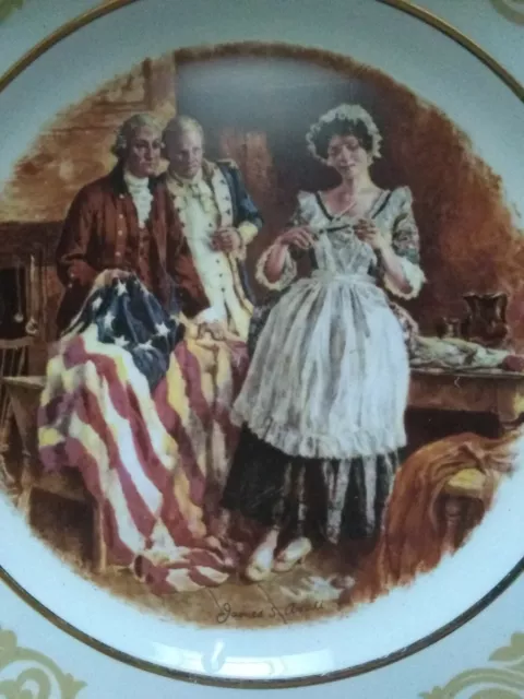 Vintage "Betsy Ross" Avon 1973 Collector 9" Plate Stunning! Excellent Condition 2