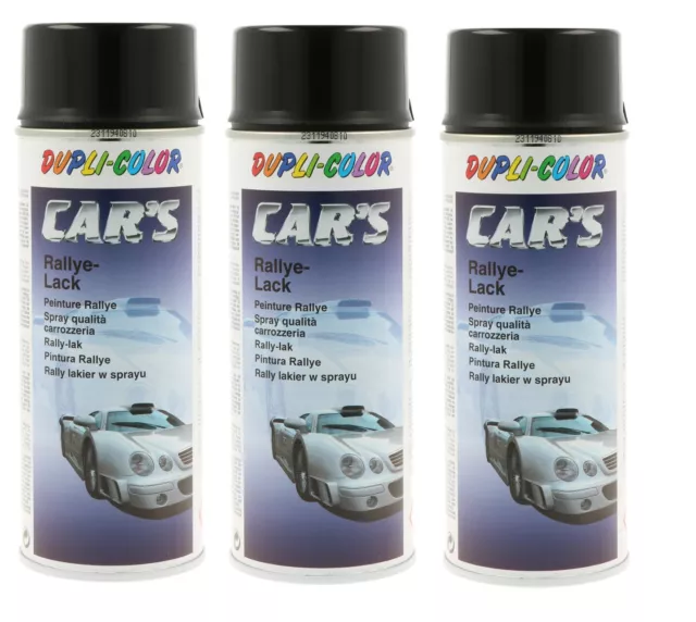 Schwarz glänzend Spray 3 x 400ml DUPLI-COLOR Cars Lackspray Sprühlack 385865