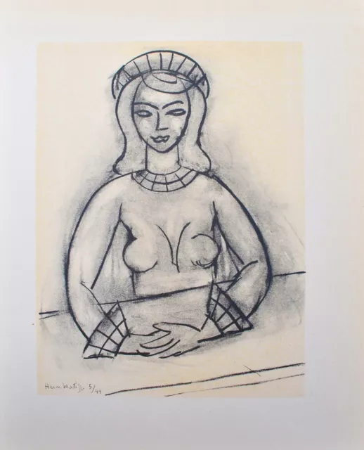 Henri MATISSE : Femme accoudée au bar,  LITHOGRAPHIE signée, 1954