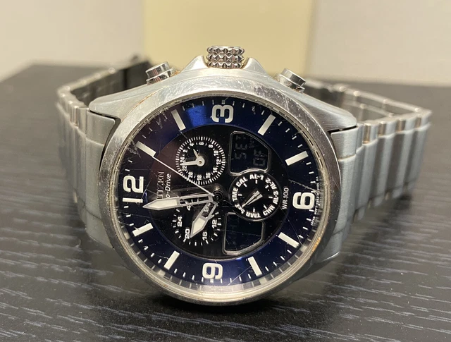 Citizen C652-S082072 Eco-Drive Stainless Blue Dial Chronograph Watch