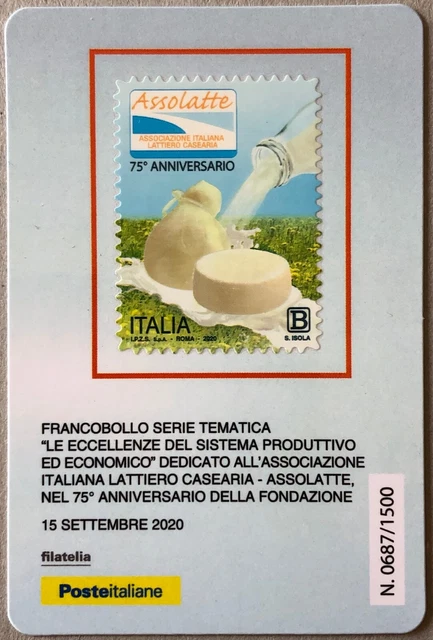 ITALIA 2020 ASSOLATTE TESSERA FILATELICA FRANCOBOLLO tiratura 1500