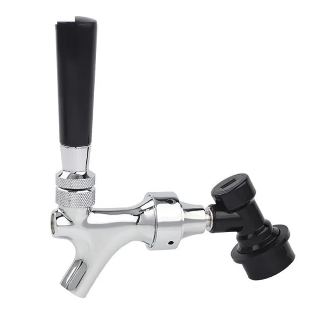 Beer Tap Polished Chrome Draft Faucet Home Brewing Keg Spout Liquid Disconnect