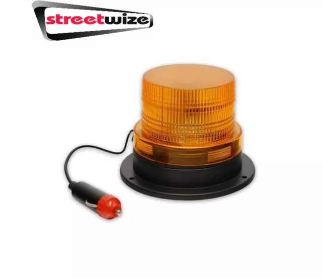 Magnetic Orange Amber 12v 24v LED Warning Safety Flashing Beacon Light Car Van