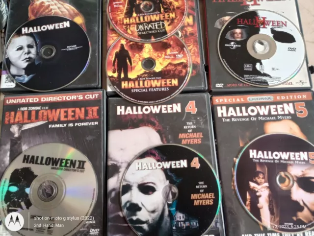 Michael Myers Halloween 1+Unrated,Ii&Rob Zombie,4 Return,5 Reveng:anchor Dvd Lot