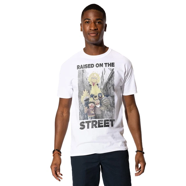 SESAME STREET MENS Tshirt Raised On The Streets Top Tee S2XL Official