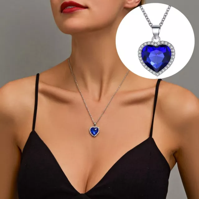 bleu Mariage Pendentif Heart Forever Collier pour femme Titanic Heart of Ocean