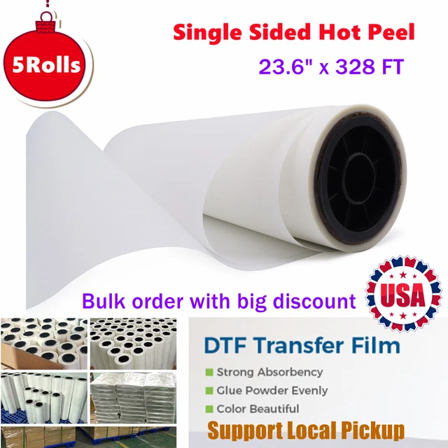 CALCA 11.8" x 328 FT DTF Transfer Film Premium Roll-Single Sided Hot Peel 5 roll